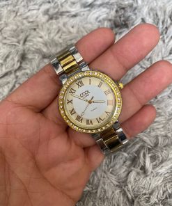 Reloj Dama PM 1.0 Dorado Plateado Pantalla Blanca