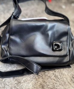 Bolso Mediano Cuadro O Color Negro