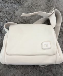 Bolso Mediano Cuadro O Color Crema